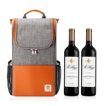 Portable Multi-function Waterproof Cooler Bag for 2 Bottles of Black Wine