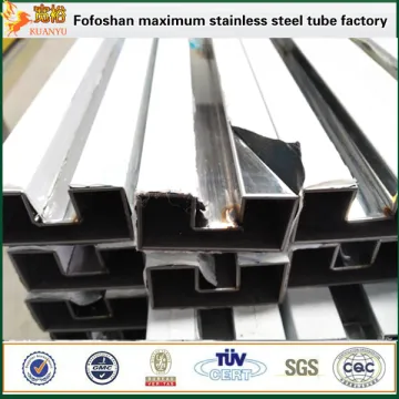 TP304L stainless steel ss flat single slot pipes for glass profile tubes