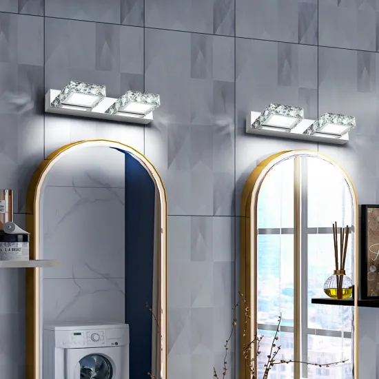 Modern 3-Light Brushed Nickel Glass Wall Lamp for Bathroom Vanity