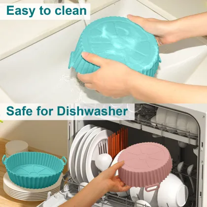 Food Grade Silicone Air Fryer Liners - Easy Cleaning Pot Pan Basket Liners