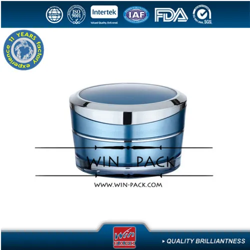 Luxurious blue oblique shoulder tapered lotion bottle,oblique cream jar