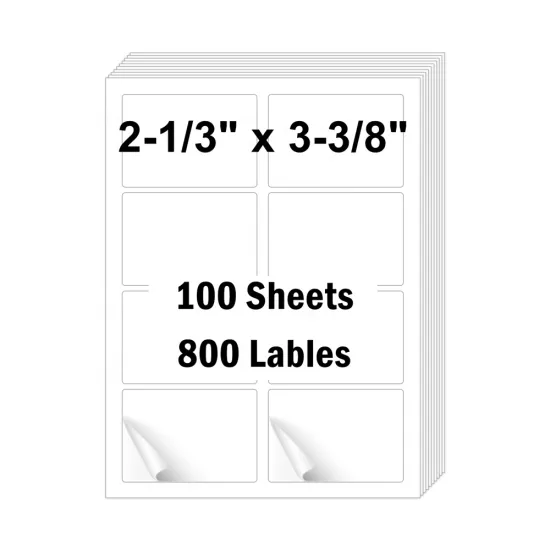 3.375" X 2.33" adhesive sticker paper