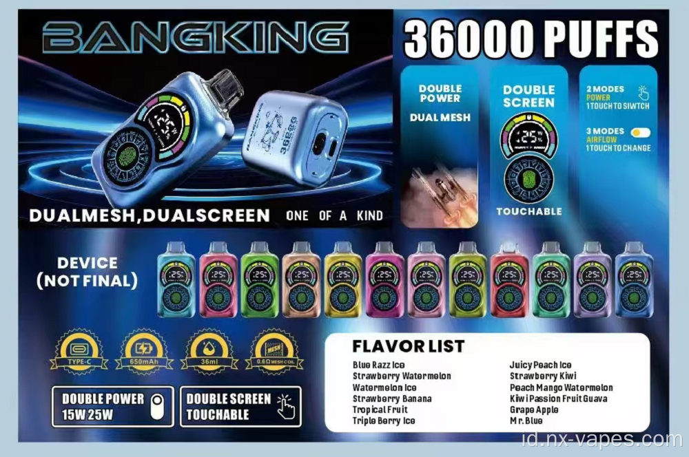 36K puff bang 36000 vape sekali pakai pod grosir