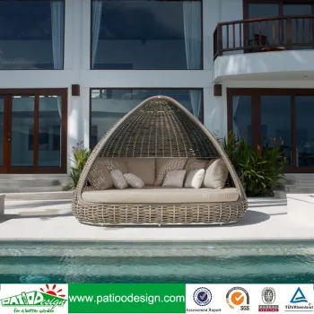 Shade outdoor rattan furniture all weather chaise daybed
