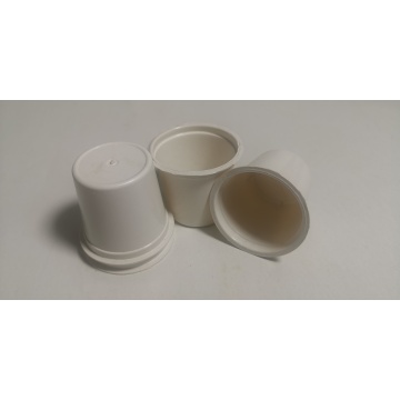 Fully degradable white disposable coffee cup