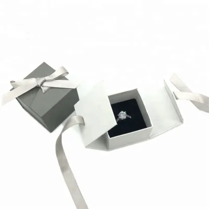 Folding Paper Packaging Wedding Jewellery Ring Box