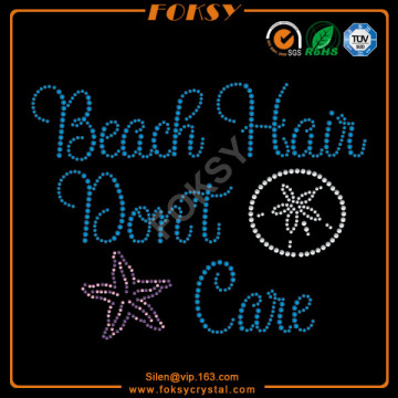 Beach Hair Don't Care hot-fix rhinestone transfer