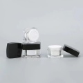 Clear Black Square CosmeticCream duplo acrílico com tampa