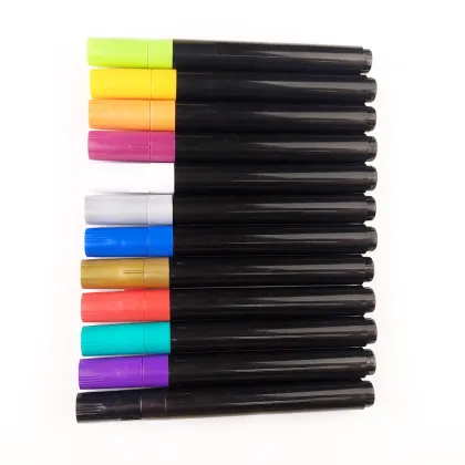 Wholesale DIY Metal Waterproof Permanent Paint Marker Pens - 12 Assorted Colors Sharpie Gold and Silver