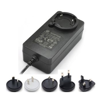 12V 4A Interchangeable Plug Plugs Wall Mount Charger