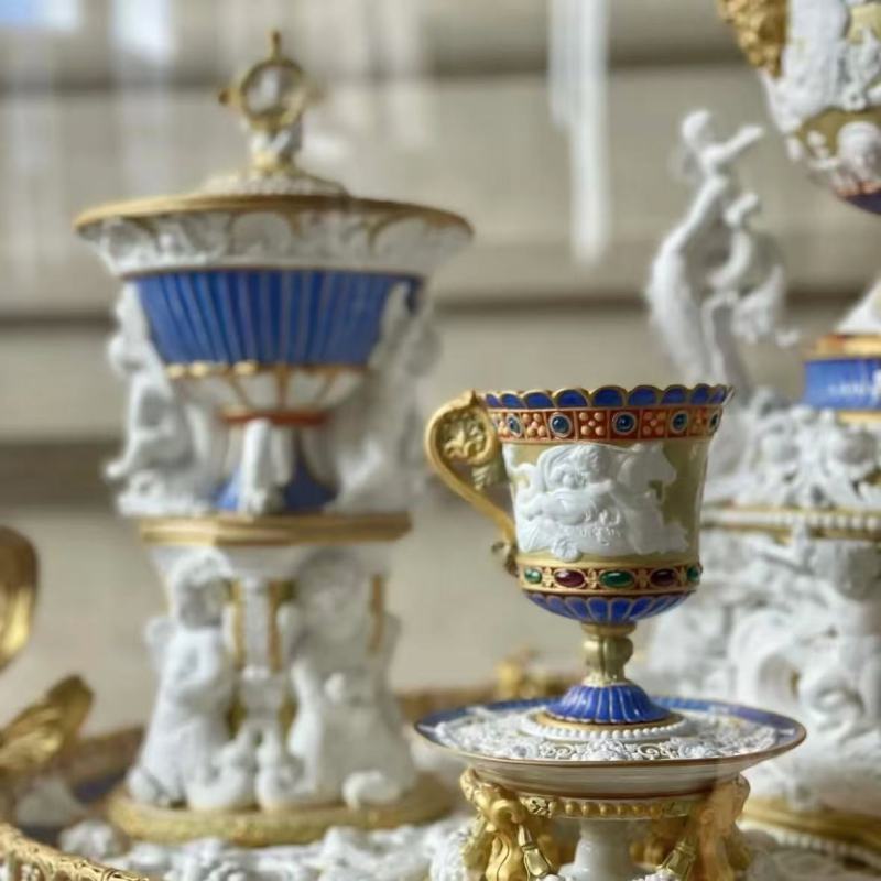 Luxury Porcelain Collection with Mythical Carvings