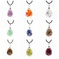 Teardrop Stone Pendant Crystal water drop resin healing quartz gem Fashion Pendant Necklace charm men and women