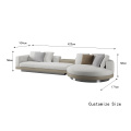 Four-seater + curved sofa