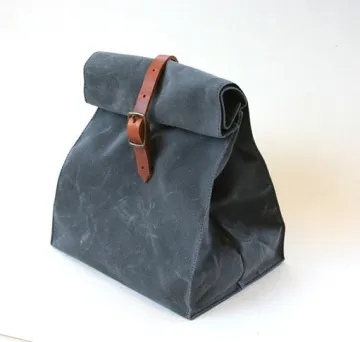 Custom high quality lunch bag canvas waxed canvas