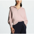Kvinnors tröjor långärmad zip pullover