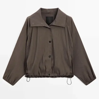 Women's casual versatile commuting style windbreaker jacket