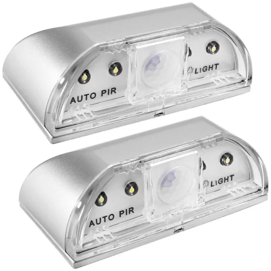2 Pack AA Battery Powered PIR Infrared Wireless Motion Detector LED Door Keyhole Light