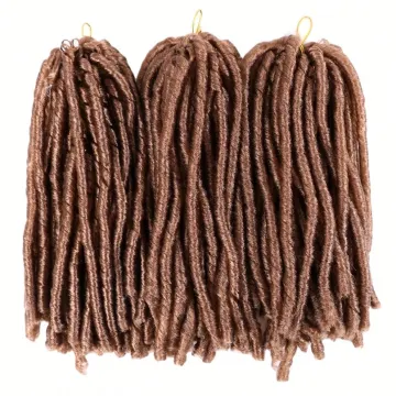 MYZYR Synthetic Faux Locs Braiding Hair Extensions for Women Soft Dreadlocks Crochet Braids Jumbo Dread Hairstyle Ombre Color