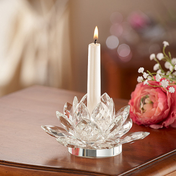 Wholesale Crystal Lotus Flower Candle Holders for Weddings