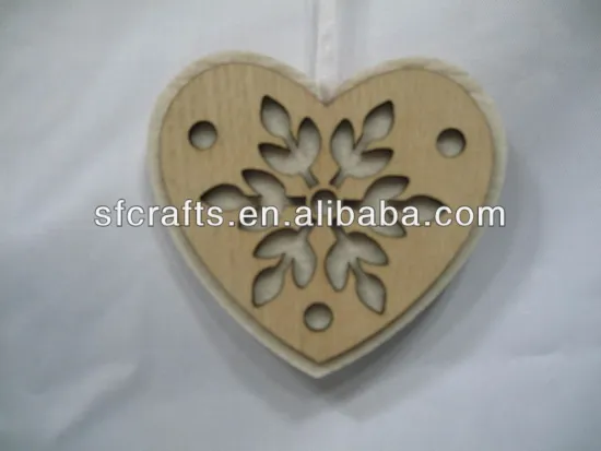 wooden valentine heart ornament