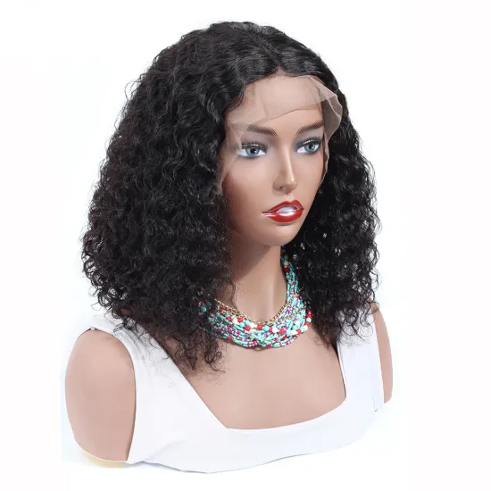 Cheap Short Bob Human Hair Lace Front Wig For Black Women Kinky Curly Indian Cuticle Aligned Human Hair Extension Lace Bob Wig