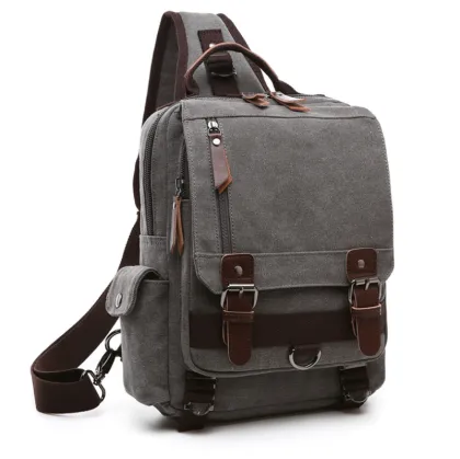 HZ Men's Crossbody Canvas Chest Bag: An Ideal Outdoor Oblique Chest Single Shoulder Bag