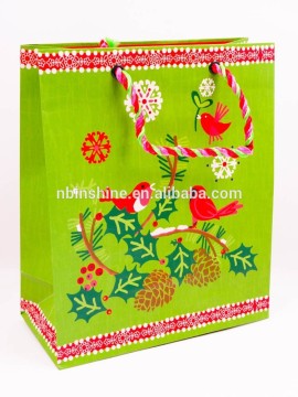 2015 popular paper gift bag with colorful handle for promotion , promotional gifts 2015