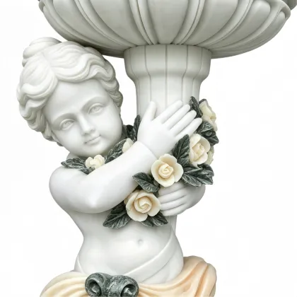 Vintage Cherub Marble Planter