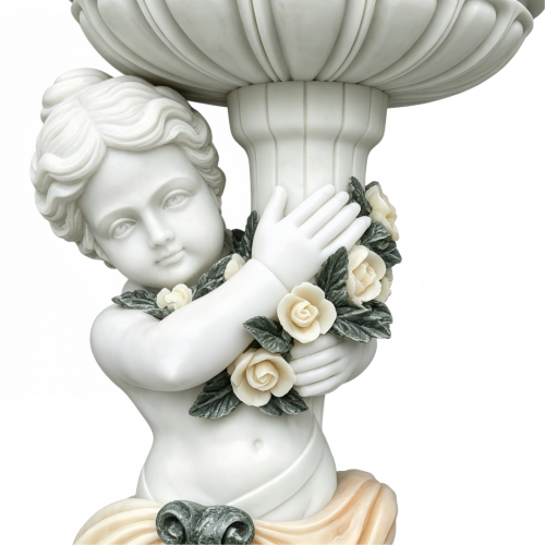 Vintage Cherub Marble Planter
