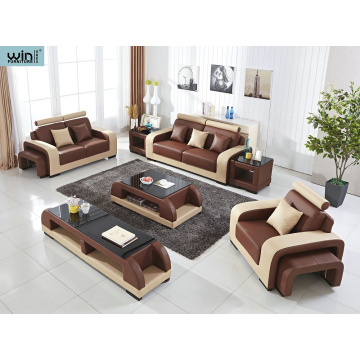 French Style Upholstered Leather Sofa combination