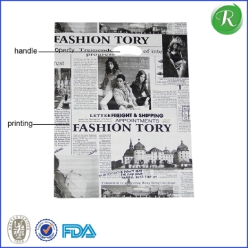 High quality custom shopping patch handle plastic bags
