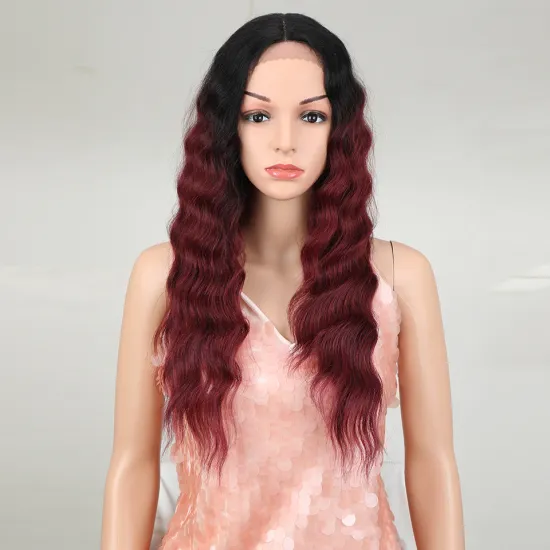 Magic Hair 26  Inch Wigs For Black Women Synthetic Lace Front Wig Long Wavy Hair Blonde Ombre Hair Synthetic Heat Resistant Hai