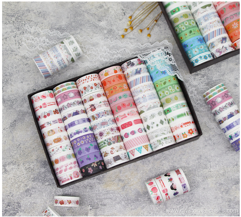 Cartoon Tape 60 Rolls DIY Decorative Stickers Box