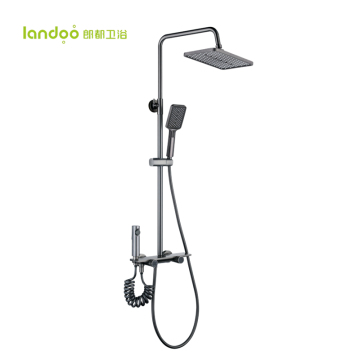 Duchas LANDOO Square Rain Bathroom Faucet Thermostatic Control Shower Mixer Set