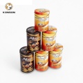 Latas de metal cilíndricas para presentes de biscoitos doces