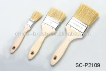 bristle paint brush wooden handle