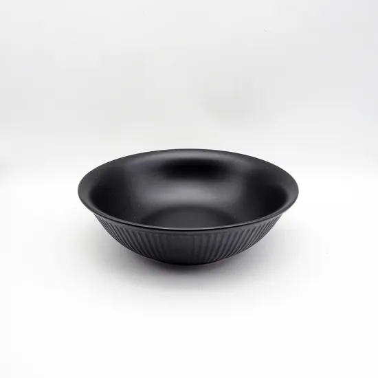 Japanese Style Bulk Solid Color Bowls Black Ceramic Bowl