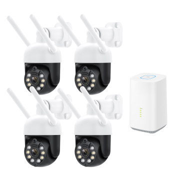 Tuya Wireless 4Channel 3MP Mini Two-Way Audio WiFi IP Home Security Camera