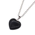 Collier Pendentif Coeur Onyx Noir 45cm Chaîne