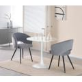 Silla de comedor de ensamblaje fácil contemporáneo en gris claro