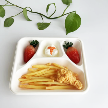 4 Compartiment Container Bagasse Packing MultipLetray
