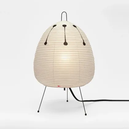 Akari Japanese Yumi Vintage Rice Paper Table Lamp: Wabi Sabi Inspired Cross-Border Atmosphere Bedside Lamp