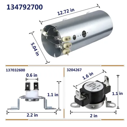 134792700 Dryer Heating Element, 137032600 Thermal Limiter and 3204267 Thermostat for Electrolux & Frigidaire Dryers