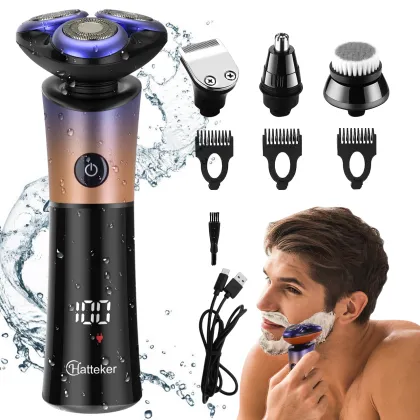 Hatteker HT-903 Beard Trimmer: Waterproof Electric Razor for Facial and Body Grooming