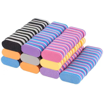 Archivos de uñas de manicura en forma de mini ovalado al por mayor: archivos de esponja de Eva para el cuidado de las uñas