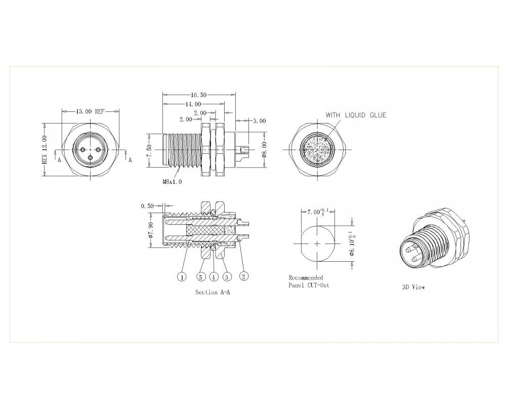 M8 Xp M 193 M8 2 8p Male Lock Front Unshielded Solder Type Jpg