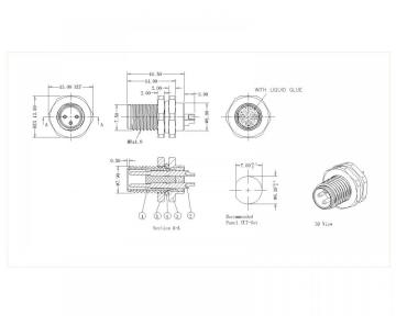 M8-XP-M-193 M8 2~8P Male Lock Front Unshielded Solder