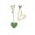 Color ink asymmetrical peach Heart Long earrings two pairs