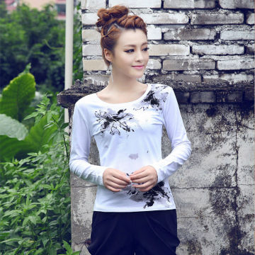 ladies fashion cotton printed t-shirt