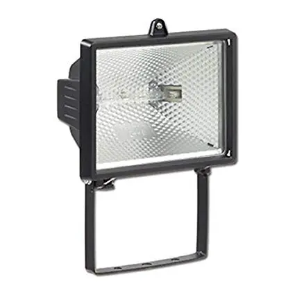 Black Aluminium Outdoor Security Wall Mount Floodlight - 500W Halogen Lamp